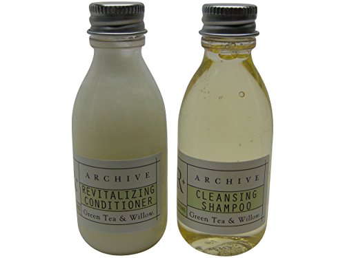 Green Tea & Willow Cleansing Shampoo and Conditioner Set - 12 Bottles (6 Shampoo + 6 Conditioner, 1.5oz Each) 18oz Total - Gentle Hair Care for Daily Use & Travel