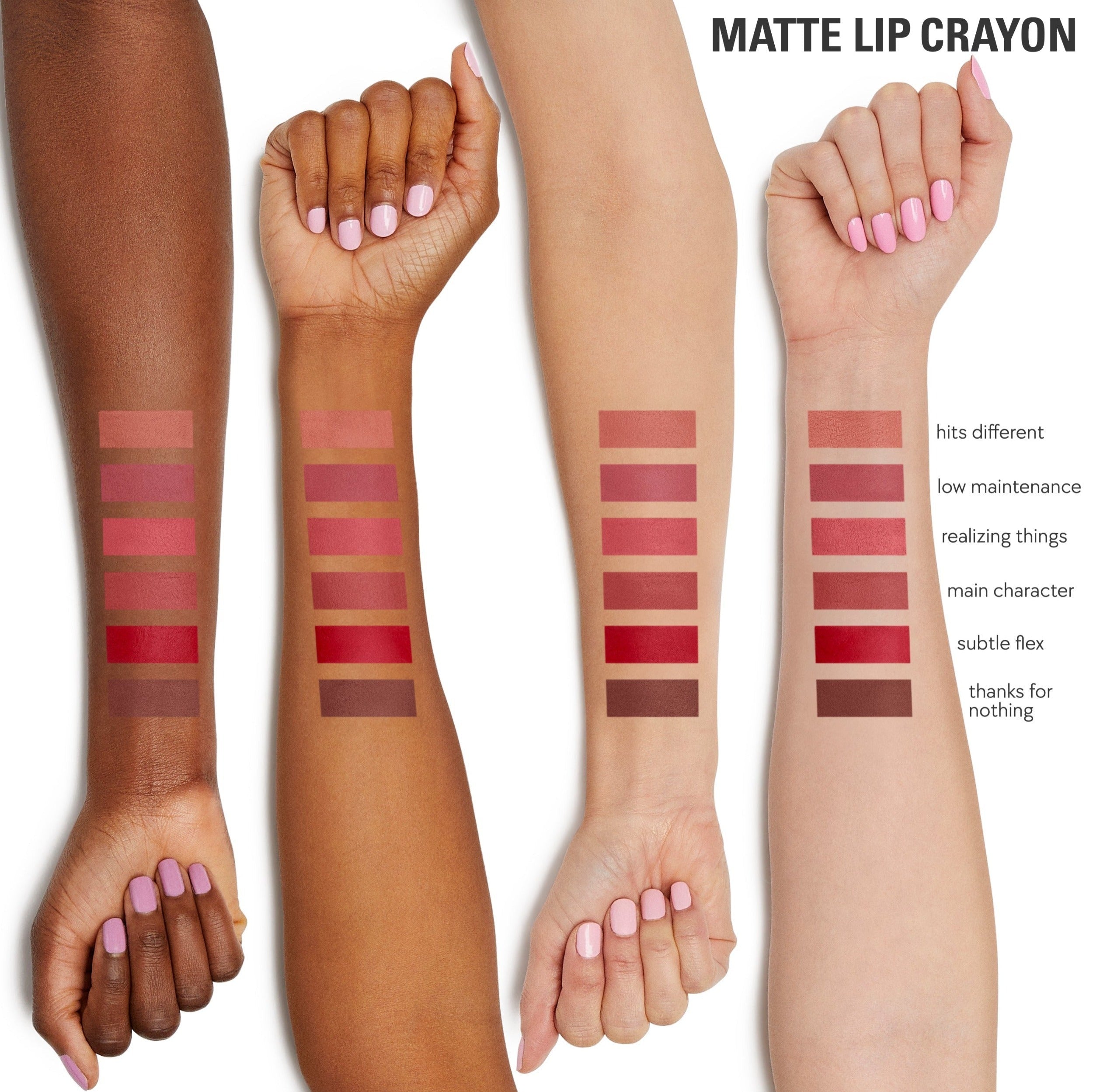 Matte Lip Crayon Set - Long Lasting Non-Drying Lipstick Bundle (6 Colors) - Perfect for Everyday Wear, Parties & Special Occasions