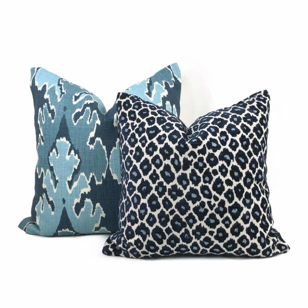 Pardo Navy Blue Leopard Spot Pillow Cover - Decorative Throw Pillow Case for Sofa, Bed, Couch - Home Decor Accent for Living Room, Bedroom, Nursery