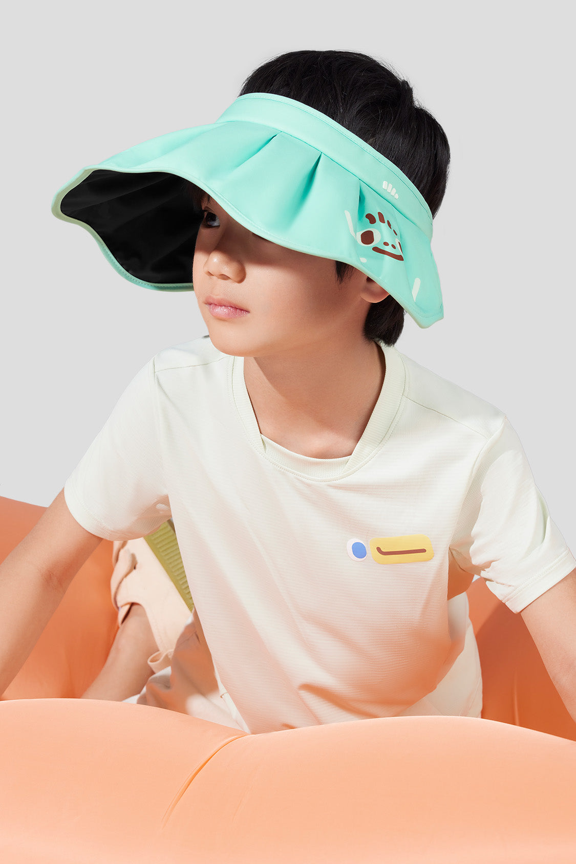 Yunji S24 UPF50+ Kids' Sun Hat with Wide Brim - UV Protection Beach Hat for Boys & Girls - Perfect for Outdoor, Swimming, and Summer Activities