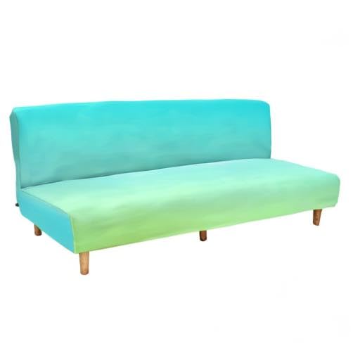 Stretch Futon Cover Full Size, Soft Washable Slipcover with Elastic Bottom - Mint Green for Living Room & Dorm