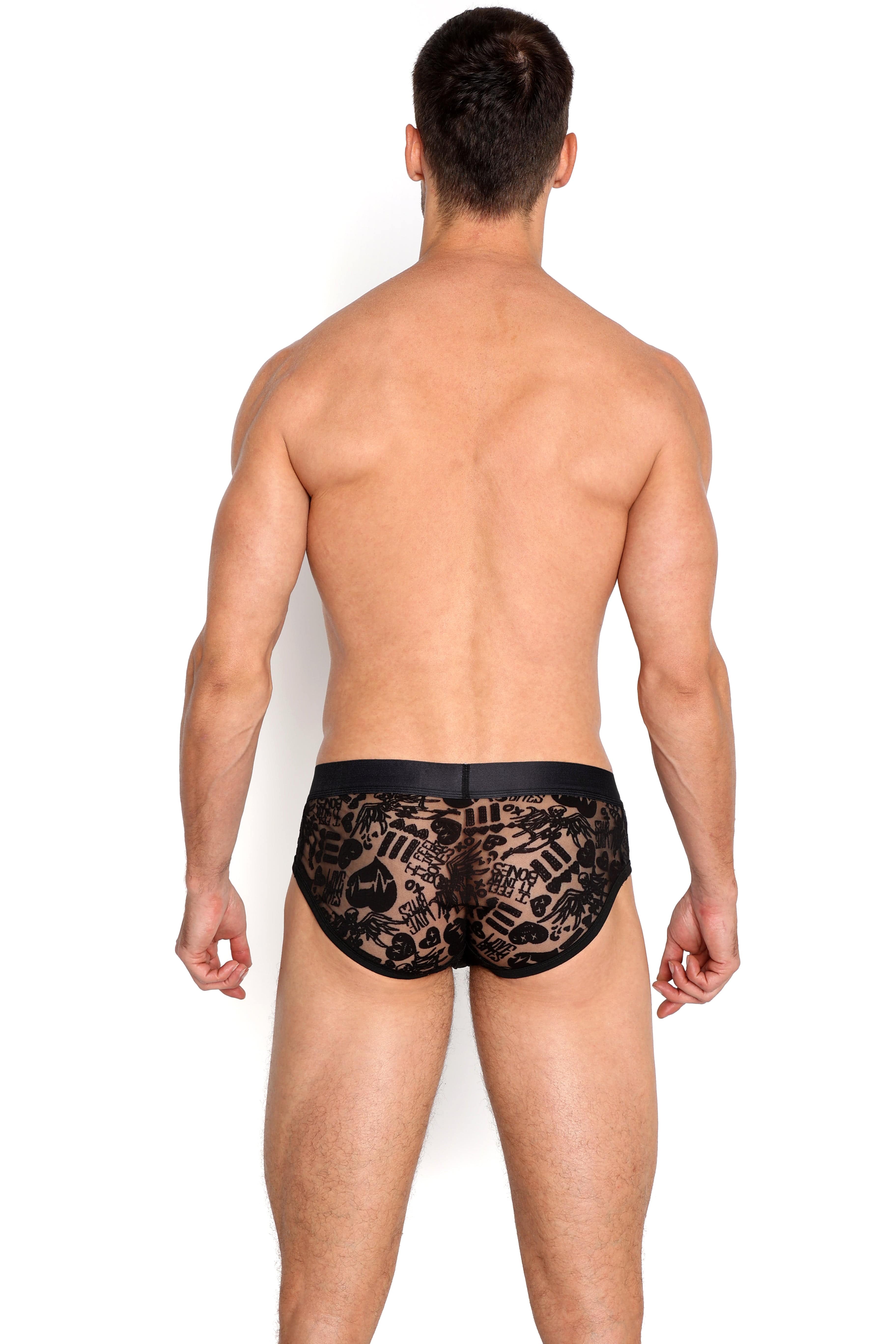 Love Bites Burnout Black Brief - Sexy Lingerie for Women, Comfortable & Breathable Cotton Underwear - Perfect for Date Night, Romantic Occasions & Everyday Wear