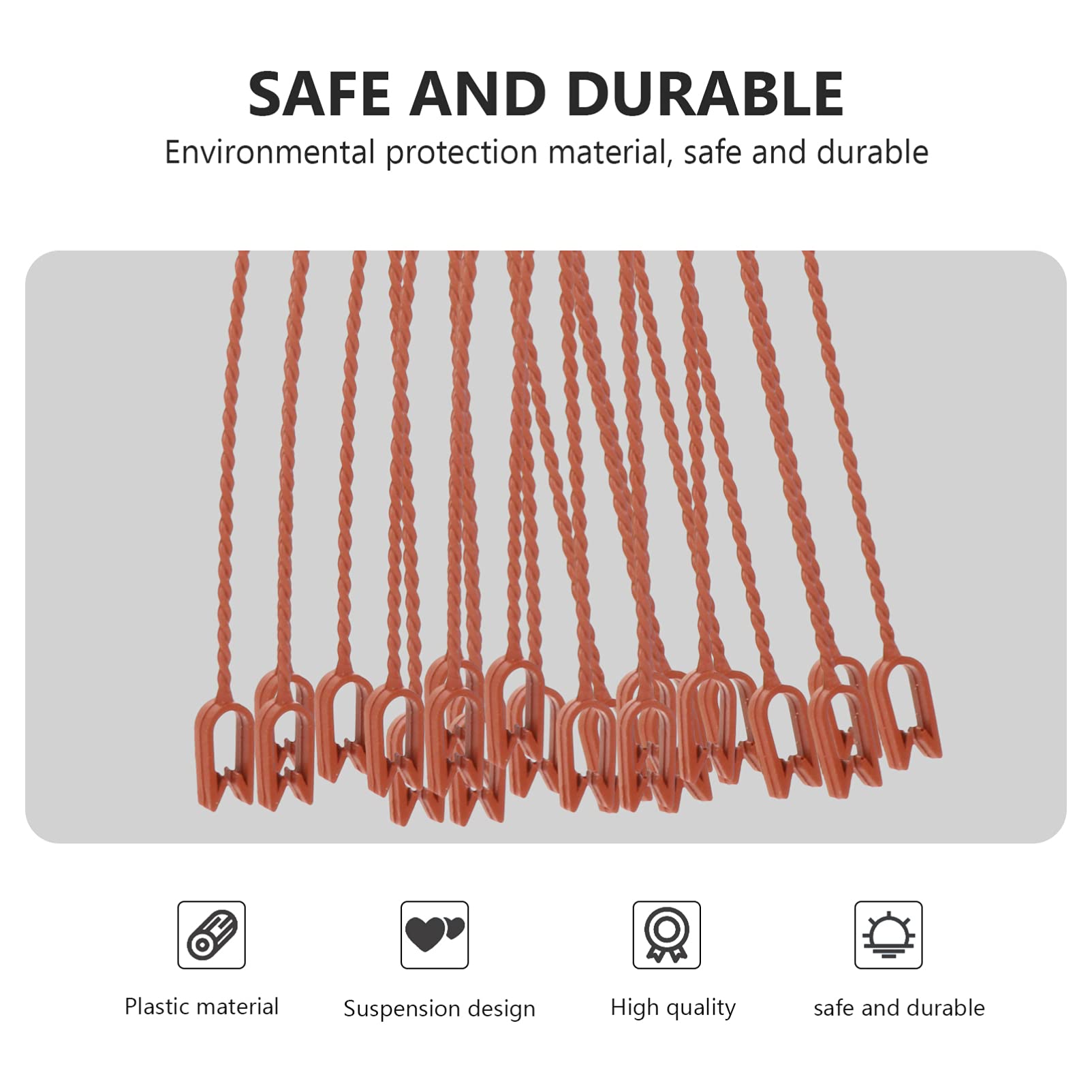 50-Pack Heavy Duty Plastic Hanging Hooks for Plants - Cabilock Garden & Indoor Pot Hangers, Flower Stand Hooks, Wall Mount Plant Holders - Perfect for Balcony, Patio, Home Decor and Vertical Gardening