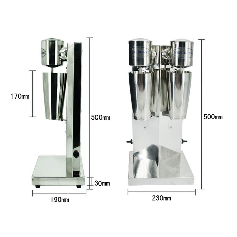 Stainless Steel Double Head Drink Mixer 110V - Commercial Milkshake & Smoothie Blender for Restaurants, Bars & Cafes