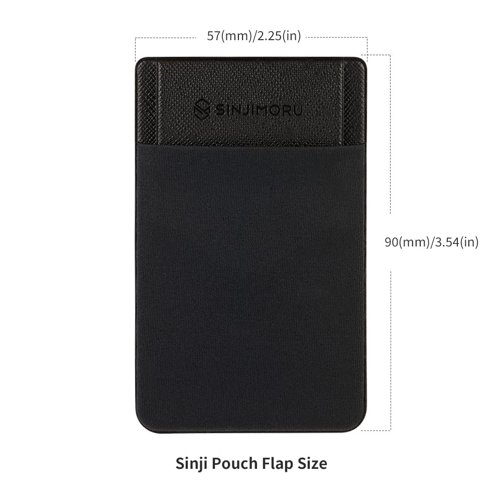 Sinjimoru Stretchy Fabric Phone Wallet - Secure Card Holder for iPhone & Android (Grey) | Stick-On Credit Card Case for Back of Phone | Perfect for Travel, Shopping & Everyday Use