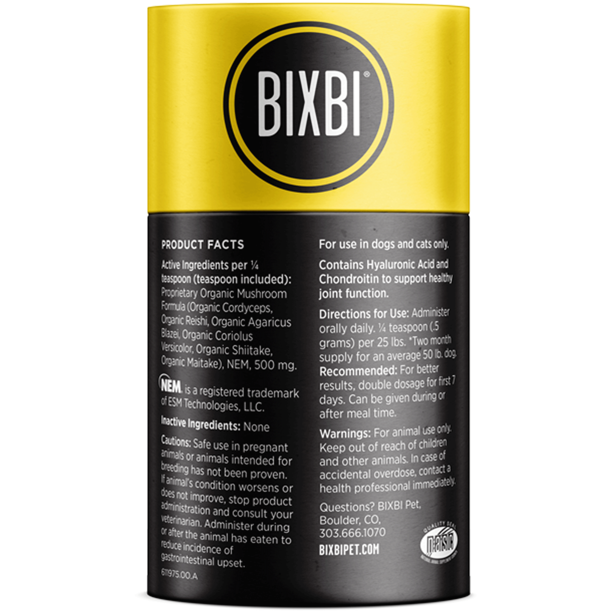 Bixbi Organic Medicinal Mushroom Dog Supplement for Joint Health - Supports Mobility & Comfort for Active Dogs - Perfect for Senior Dogs & Large Breeds