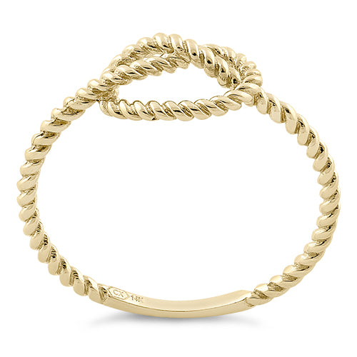 14K Solid Yellow Gold Rope Knot Ring for Women - Elegant Stackable Jewelry for Everyday Wear, Gift Giving & Special Occasions