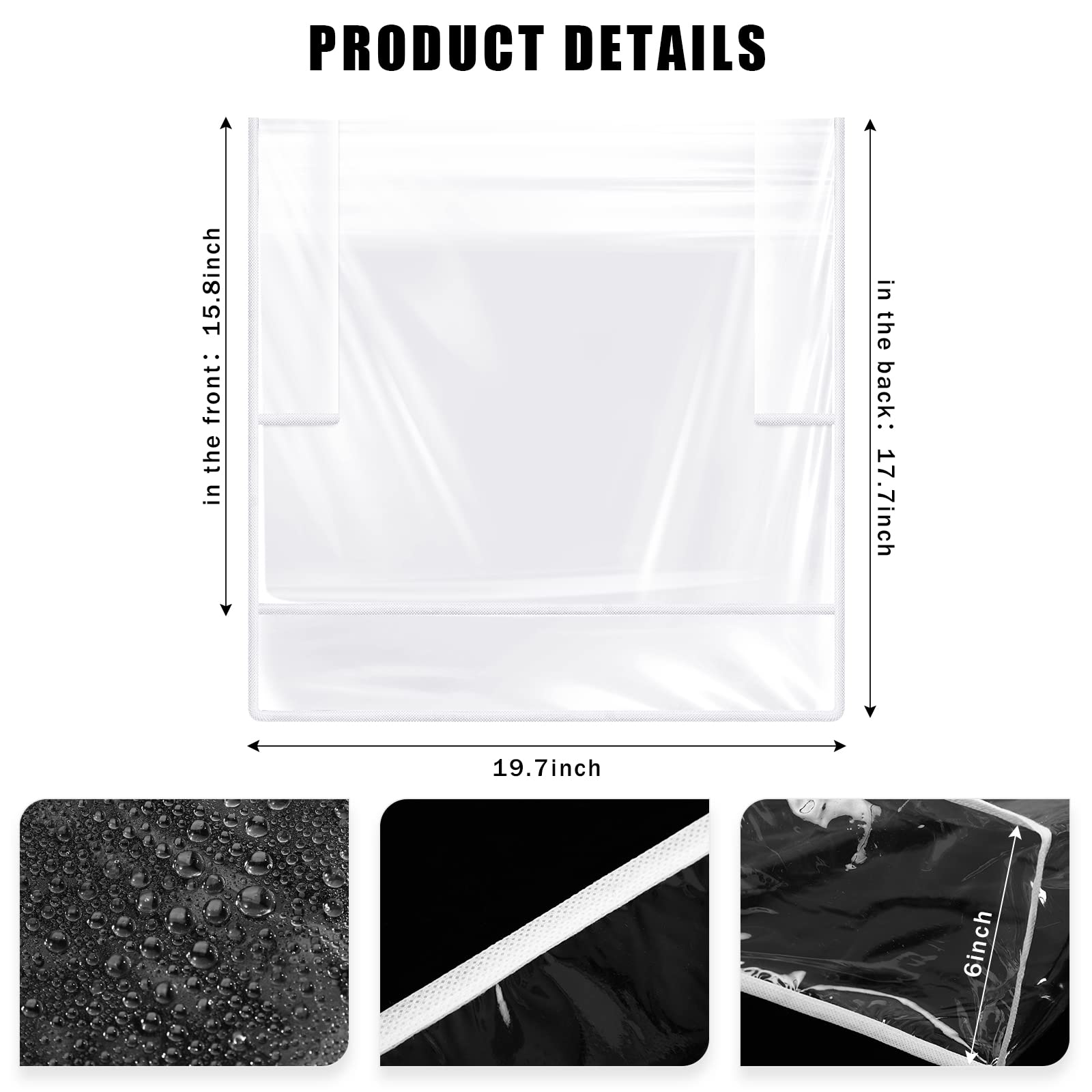 Hoolerry 8-Piece Clear Plastic Square Salon Chair Covers - 19.7 Inch Universal Fit for Standard Salon & Office Chairs (White Edge) | Waterproof & Durable Protection for Hair Salons, Spas, and Home Offices