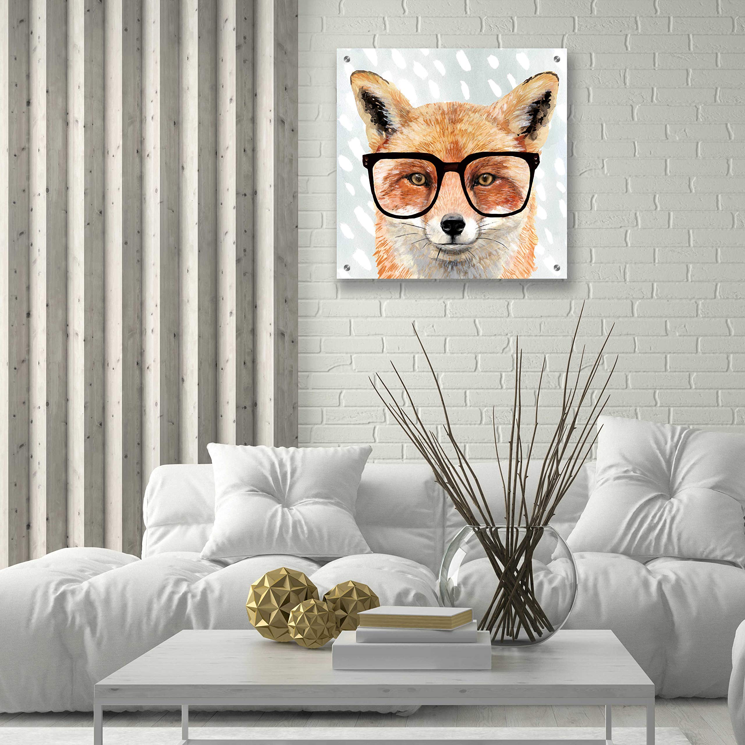 Epic Art 'Four' by Victoria Borges - Modern Acrylic Glass Wall Decor 24x24 Inches - Perfect for Living Room, Bedroom & Office Decor