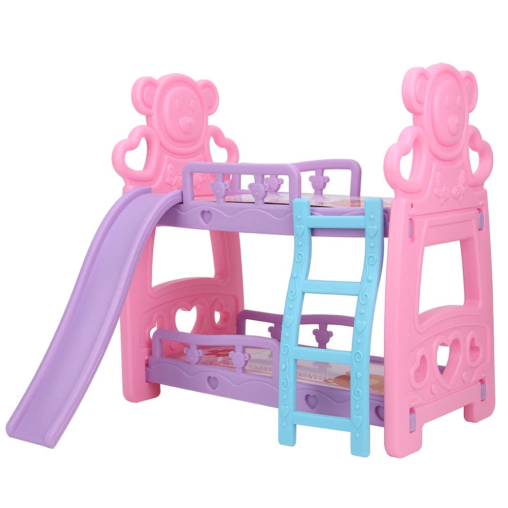 Colorful DIY Doll House Bed Kit - Easy to Install Queen Bunk Bed for Dollhouse & Home Decoration | Perfect for Kids Playroom, Bedroom Decor & Miniature Collectors
