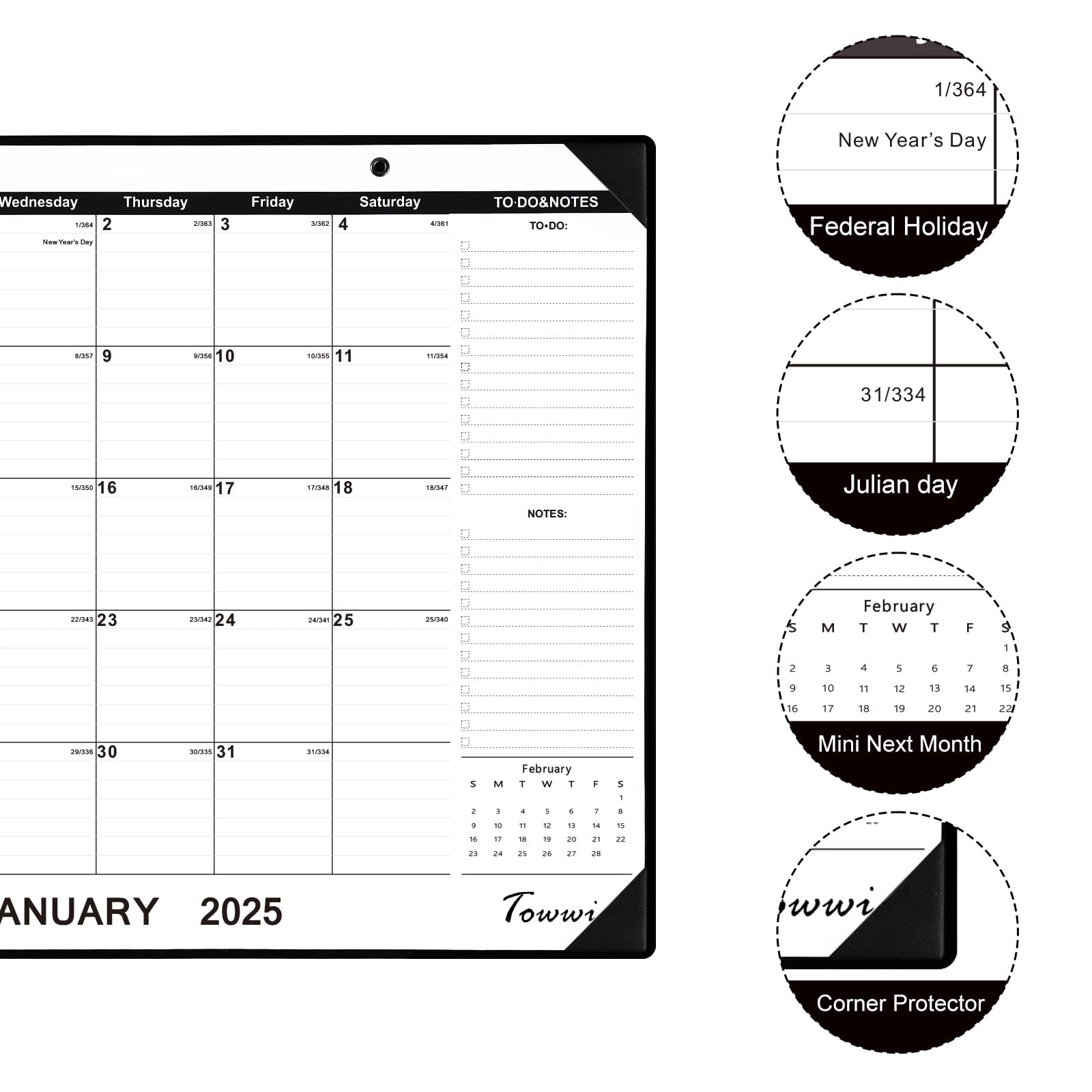 TOWWI 2025 Large Desk Calendar 22