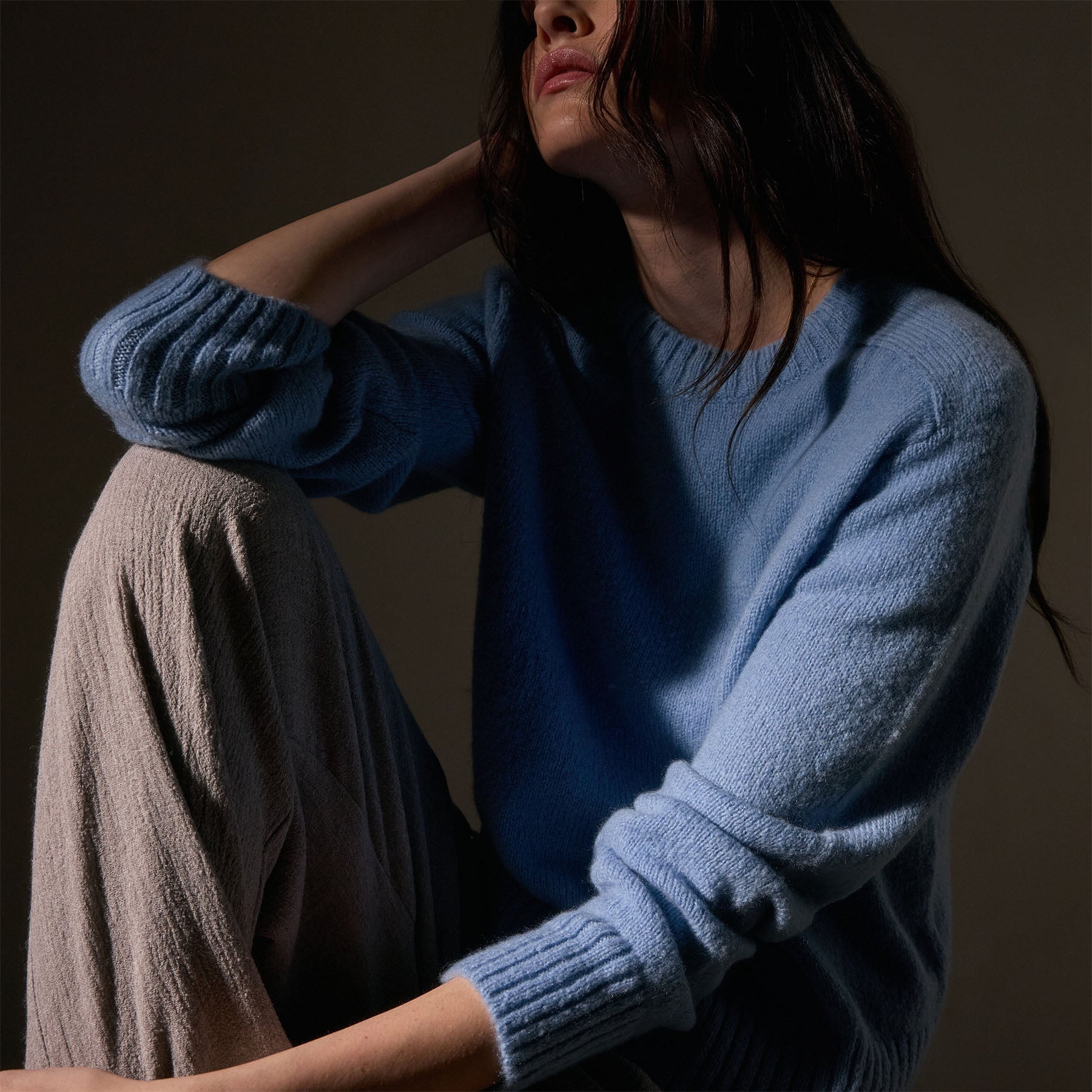 Luxury Cashmere Sweater for Women - Soft Crew Neck Azure Blue Pullover for Fall & Winter | Perfect for Office, Travel & Casual Wear