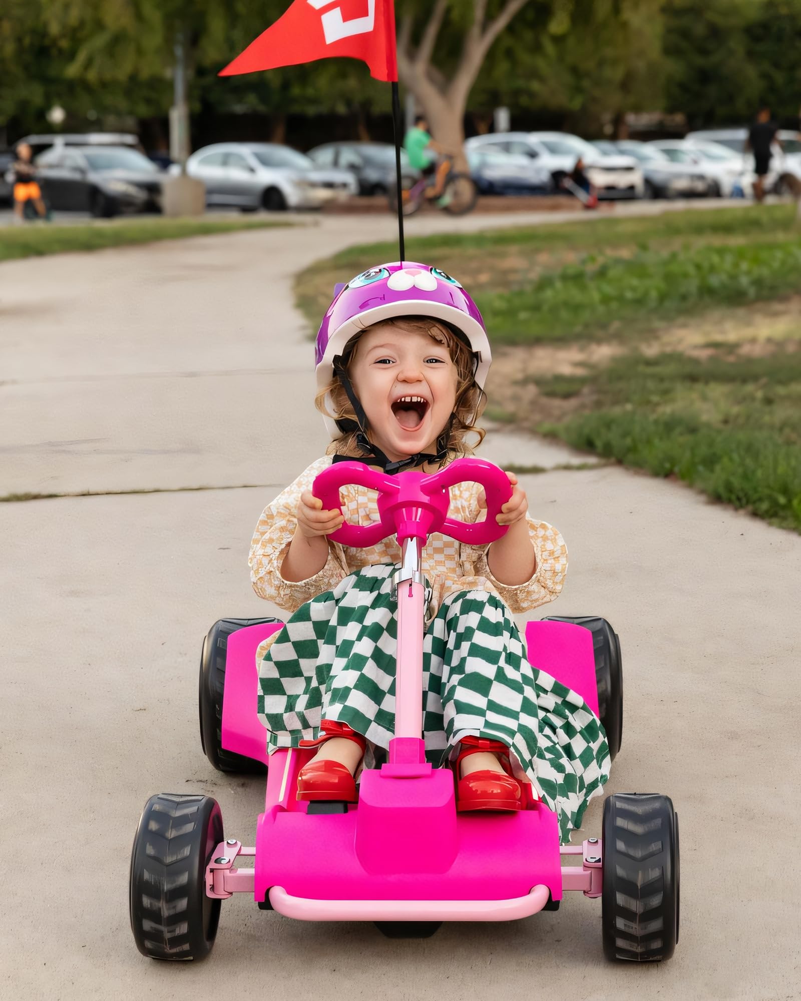 Droyd Zypster Electric Go Kart for Kids - 25V Lithium Ion Battery, Dual 50W Brushed DC Motor (3-6 MPH) - Adjustable Height & Seat - Parental Control - Safe Ride On Toy for Boys & Girls - Perfect for Backyard Fun, Birthday Gifts & Outdoor Adventures