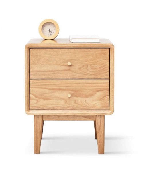 Solid Wood Nightstand - Beech or Oak Bedside Table for Bedroom, Modern & Rustic Home Decor, Durable and Stylish Storage Solution
