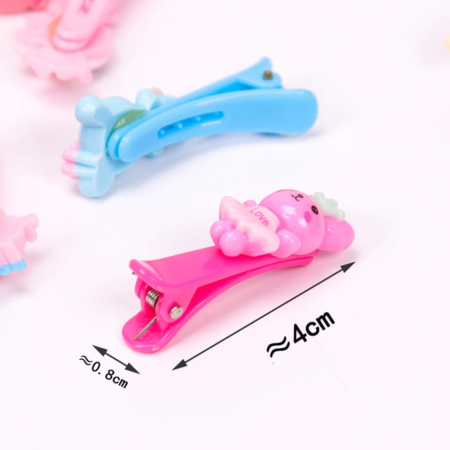 20Pcs Cute Cartoon Hair Clips for Girls, Teens & Women - Colorful Hairgrips with Fun Shapes - Perfect for School, Parties & Daily Hair Styling