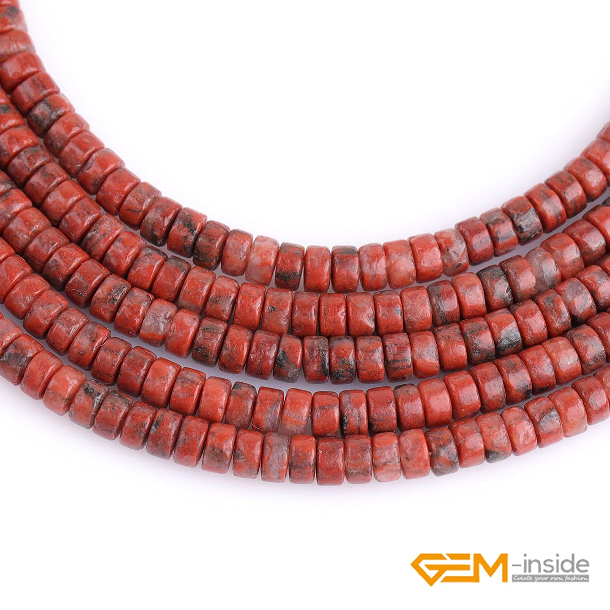 2X4mm Smooth Red Jasper Rondelle Beads - 155Pcs 15