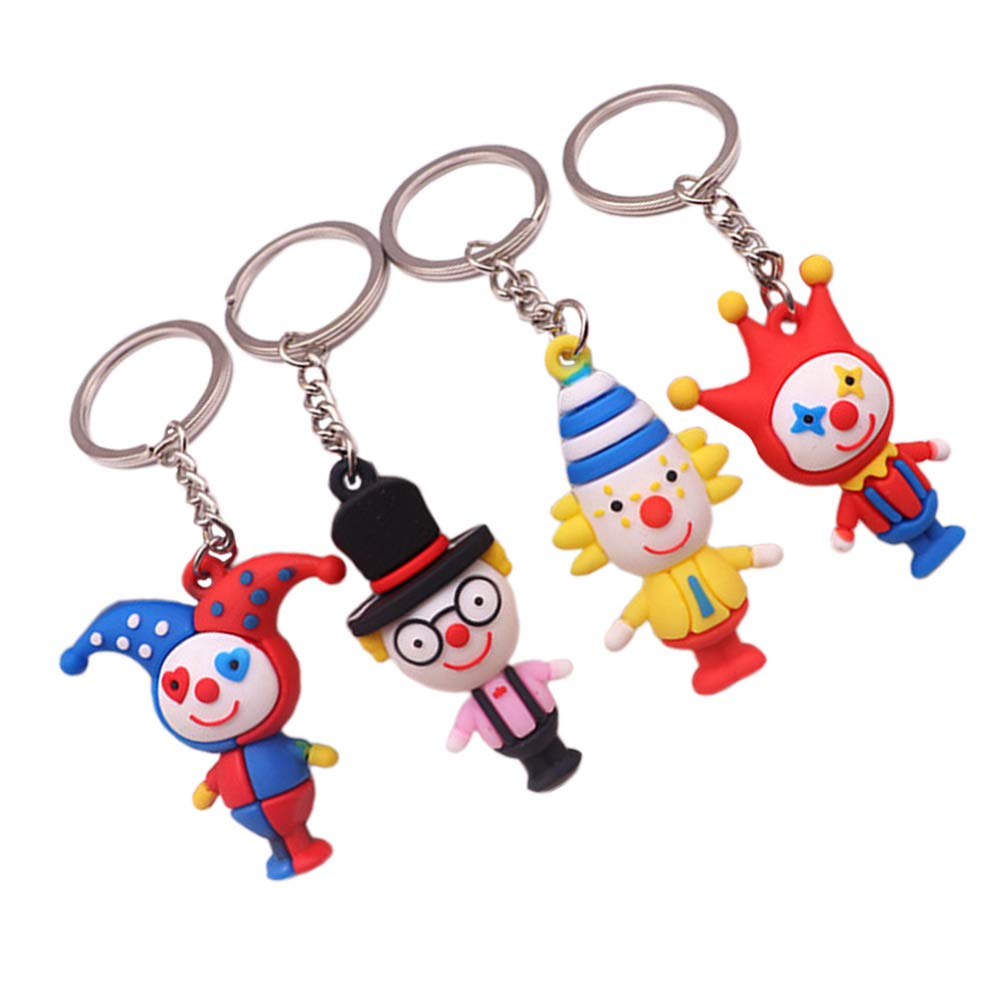 Kisangel 10pcs Mini Clown Keychains - Circus Clown Figurines, Doll Backpack Charms & Bag Pendants for Carnival, Easter, Birthday Parties & Baby Showers (Mixed Style) - Perfect for Party Favors, Gift Giving & Themed Decorations