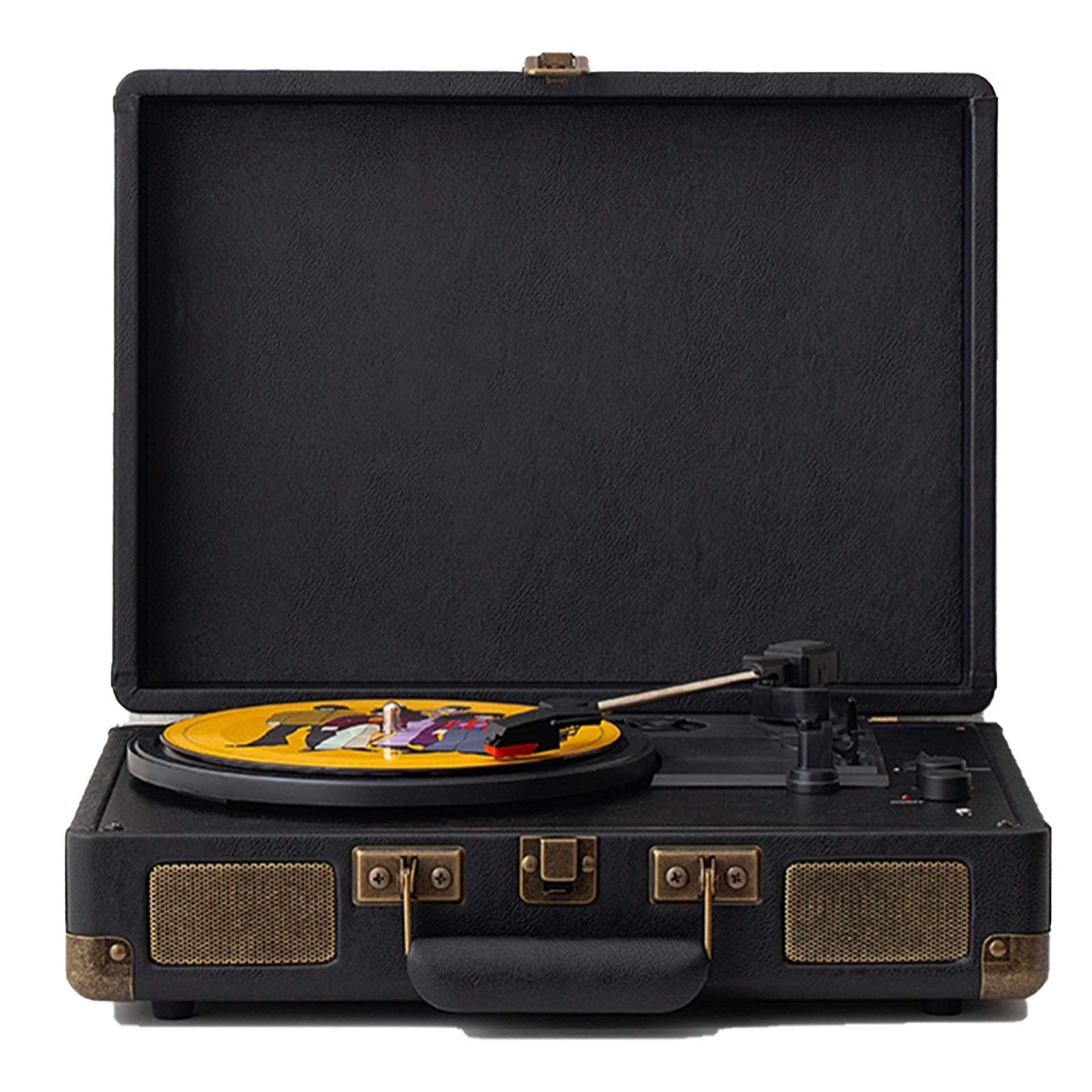 Vintage Vinyl Record Player with Bluetooth & Stereo Speakers - Portable 3-Speed Belt Drive Turntable for Home & Office, Supports Bluetooth/AUX/RCA - Perfect for Music Lovers & Vintage Decor