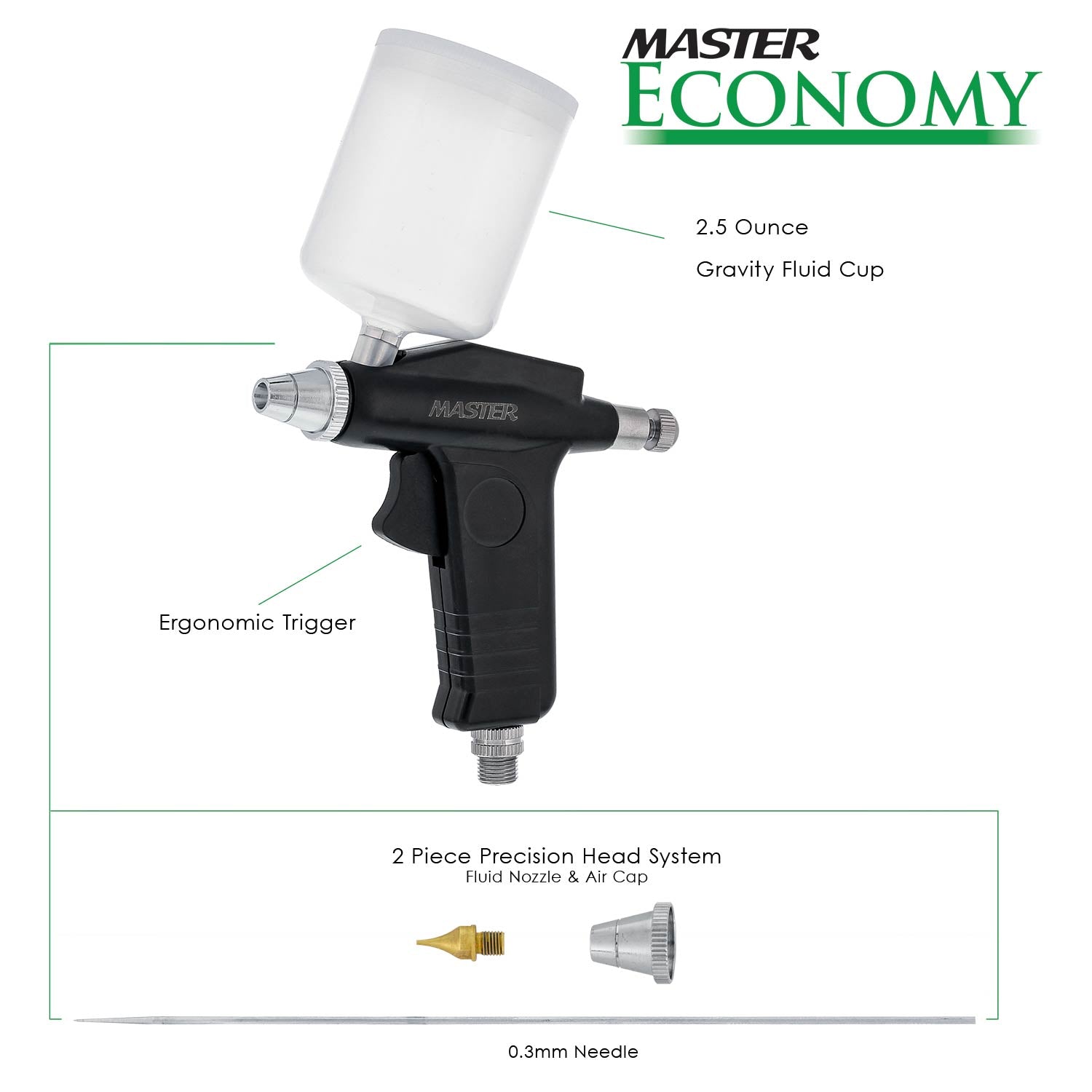 G75 H Universal Precision Trigger Gravity Feed Airbrush Kit - Professional Airbrushing for Models, Crafts, Automotive & Cake Decorating