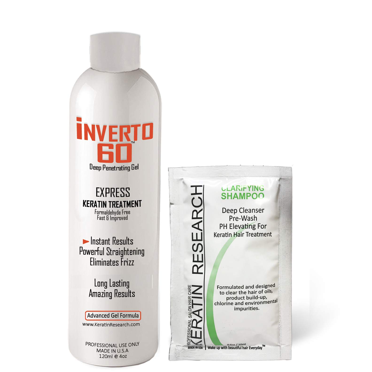 INVERTO 60 Advanced Gel Keratin Hair Treatment - Formaldehyde Free 120ml | Keratin Treatment for Hair Straightening & Repairing Damaged Hair | Salon Quality at Home for Smooth, Shiny & Healthy Hair
