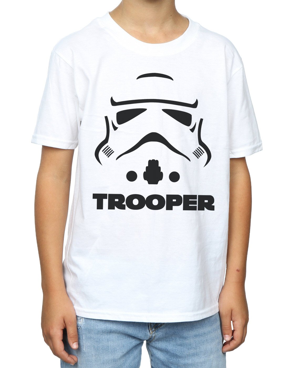 Star Wars Stormtrooper Boys T-Shirt for Kids 7-8 Years - White Cotton Tee - Perfect for Halloween Costumes, Birthday Gifts & Star Wars Fan Outfits