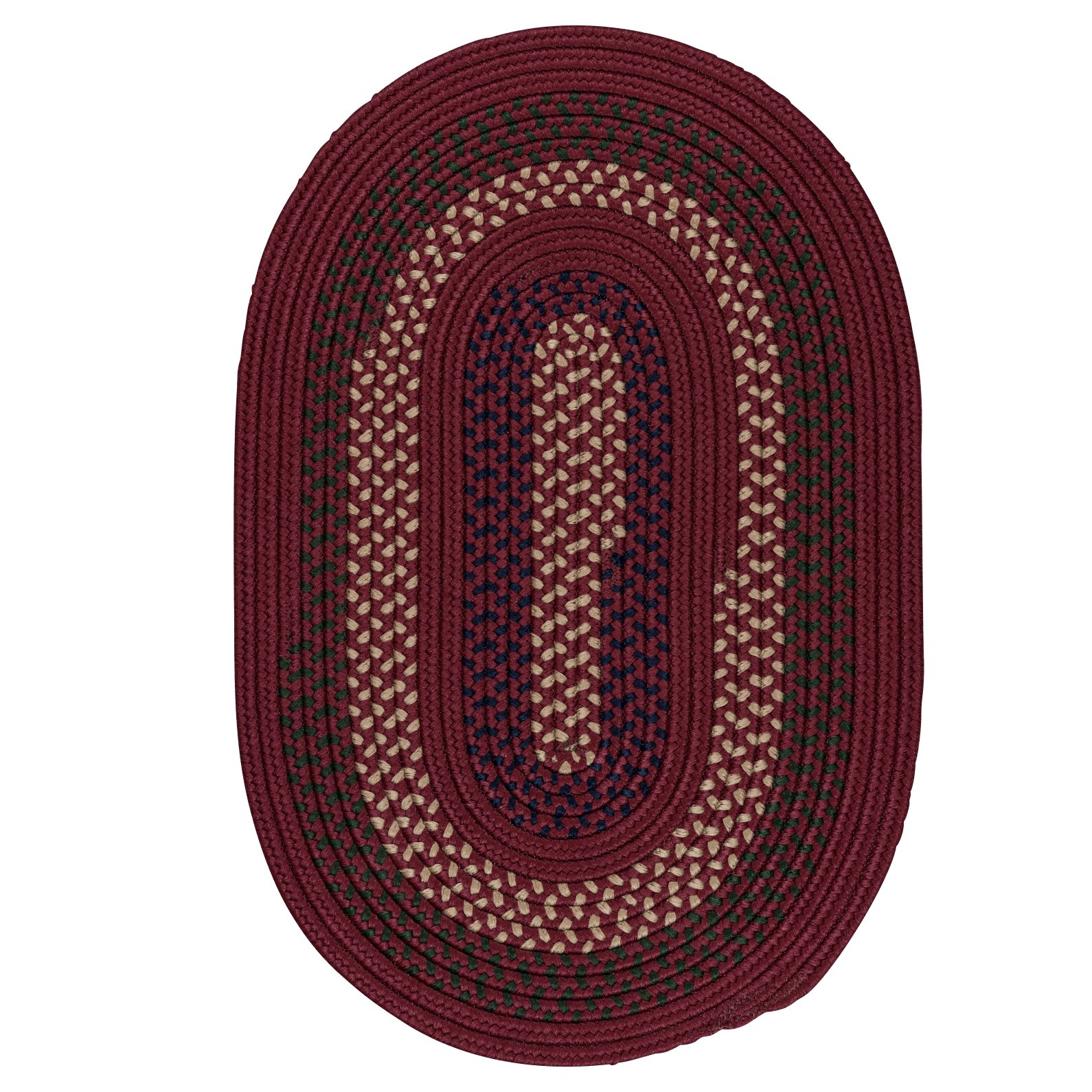 Deerfield Oval Area Rug 2x4 Feet - Deep Russet Brown Handmade Vintage Rug for Living Room, Bedroom & Dining Room Decor