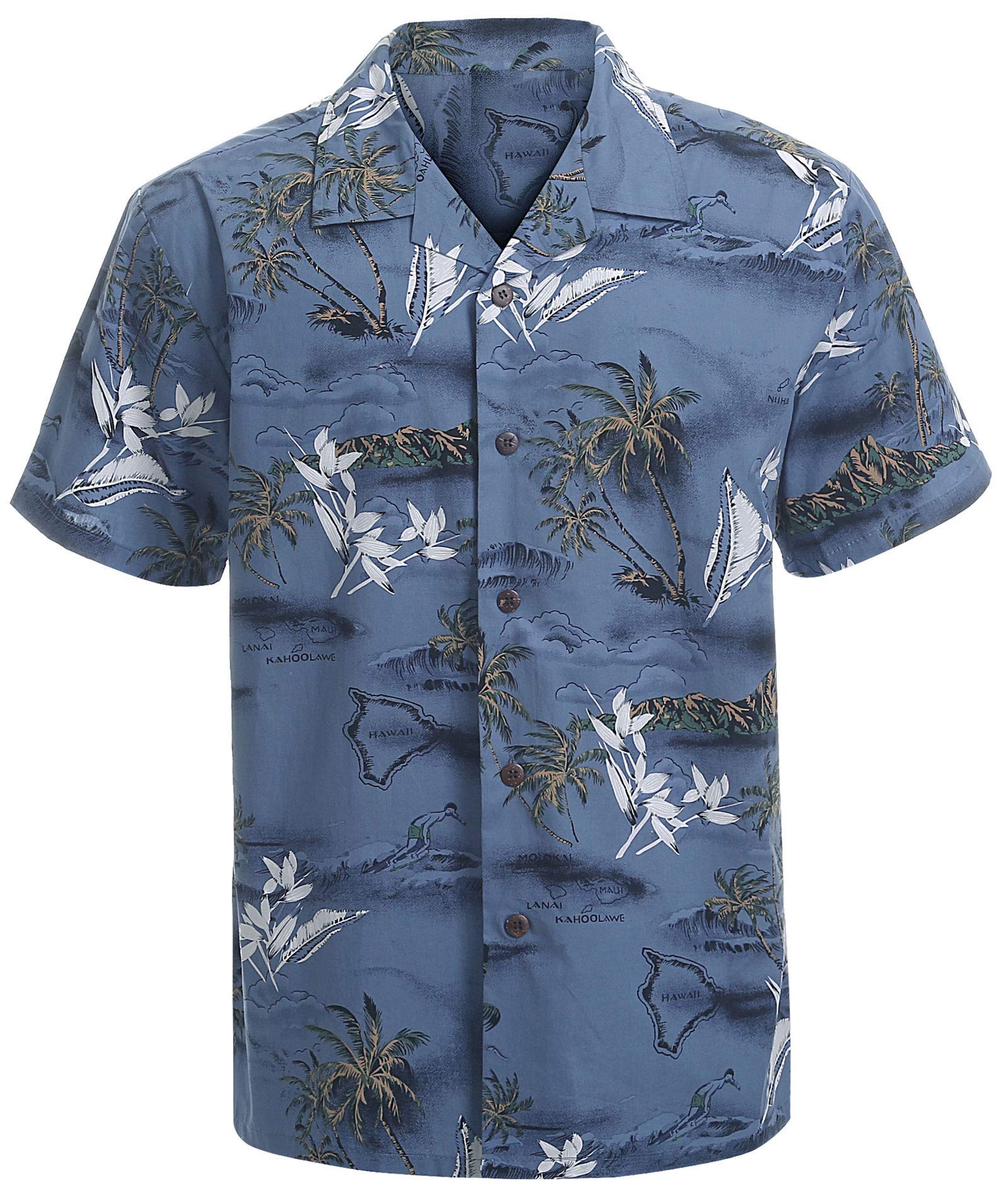 Hawaiian Shirts for Men - Short Sleeve Floral Aloha Shirts, Breathable Regular Fit Casual Button Down Shirts for Beach Vacation, Summer Party & Tropical Outings