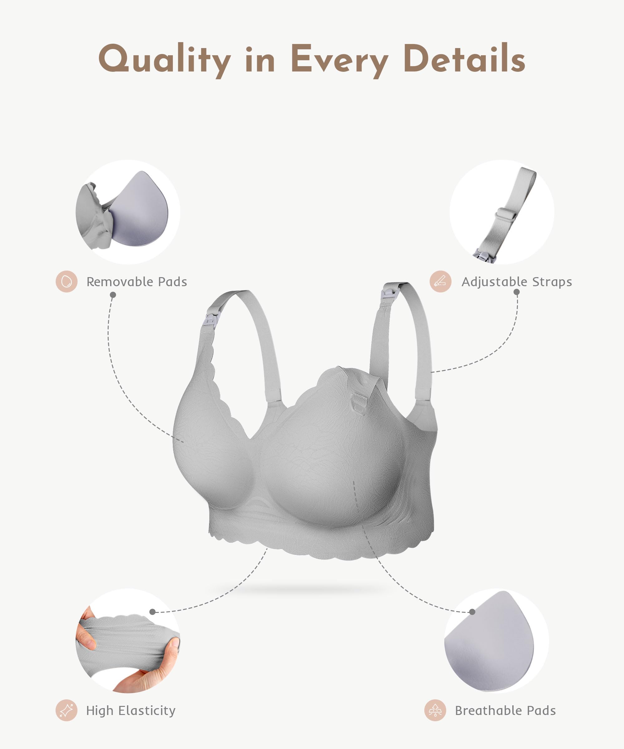 Seamless Nursing Bras for Breastfeeding - Ultra Comfort Maternity Bra for Women, Natural Shape Pregnancy Support - Perfect for Daily Wear, Night Nursing & Postpartum Recovery