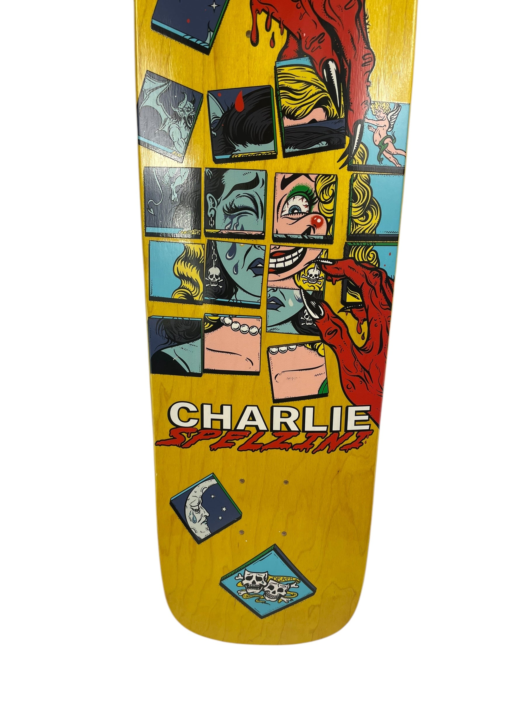 Charlie Spelzini INTERCHANGEABLE Pro Deck 9 - Premium Skateboard Deck for Street & Park Skating - Death Skateboards Complete Setup for Skaters