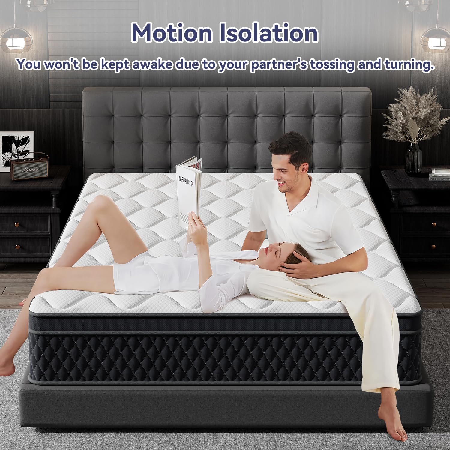 12 Inch Full Size Hybrid Mattress in a Box - Memory Foam & Pocketed Springs for Motion Isolation & Pressure Relief - CertiPUR-US Certified, Fiberglass Free - Perfect for Guest Rooms, Dorms & Small Spaces