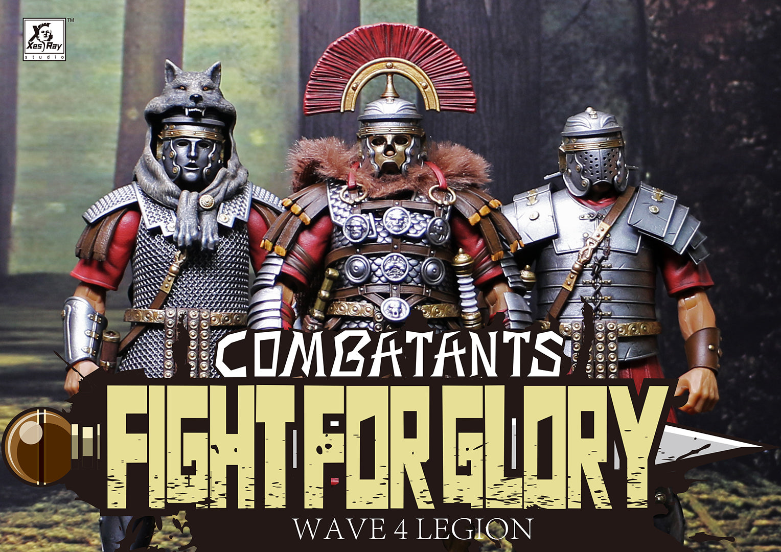 XesRay Fight For Glory 1/12 Scale 6-Inch Action Figures - Combatants Wave 4 Roman Trio Set for Collectors & Display | Perfect for Diorama, Shelf Display & Action Figure Photography