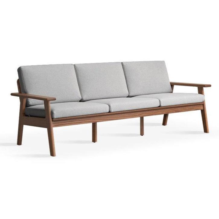 Japanese Style 3-Seater Fabric Sofa - Solid Oak & Pine Wood Frame - Perfect for Living Room, Lounge, or Zen Home Decor
