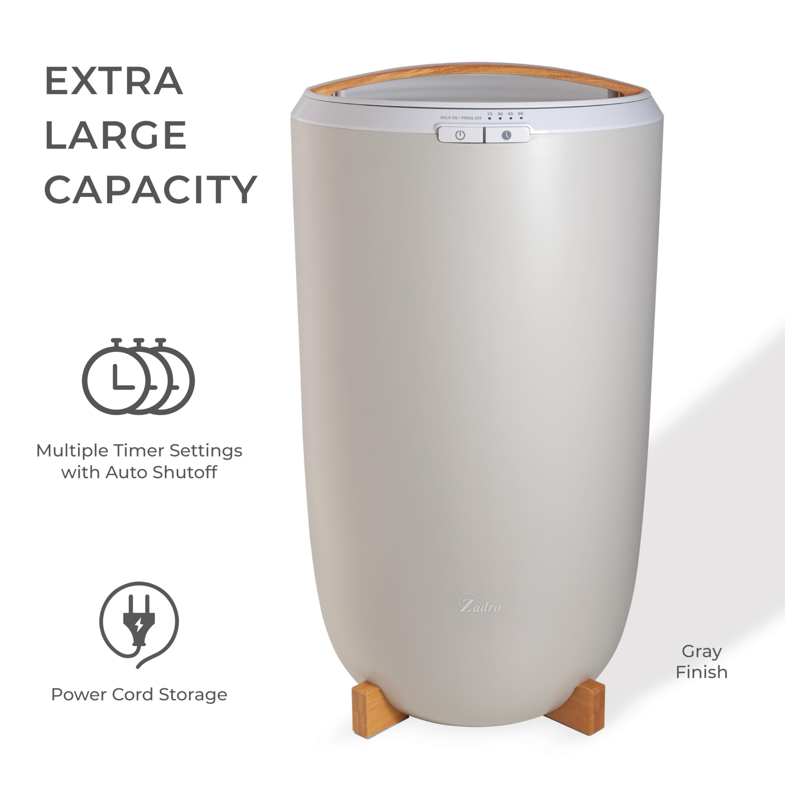 Zadro 20L Large Stainless Steel Towel Warmer with Timer & Auto Shut Off - 15/30/45/60 Minute Settings for Bathroom, Spa & Luxury Home Use - Perfect for Oversized Bath Towels, Robes and Spa Essentials