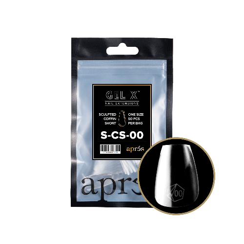 Apres Gel X Refill Tips 2.0 - 50pcs Sculpted Short Coffin Nail Extensions for Professional Salon & DIY Manicure at Home
