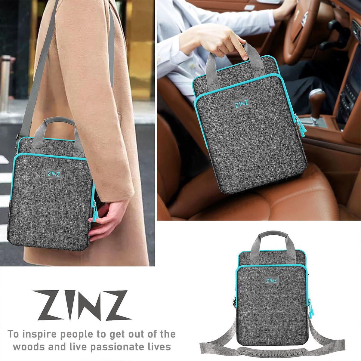 ZINZ Slim & Expandable 12.9-13 Inch Laptop Shoulder Bag for MacBook Air 13