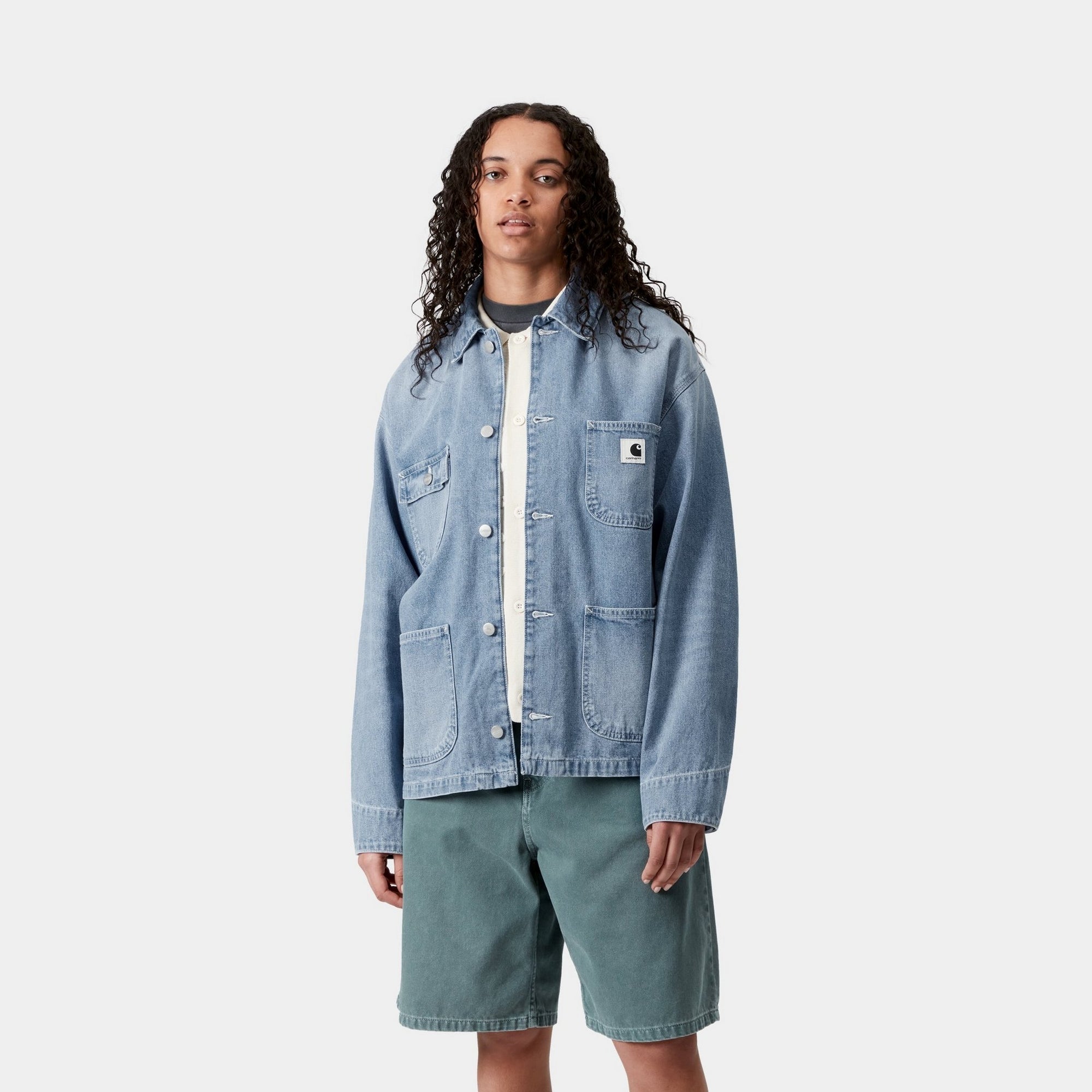 Women's OG Michigan Denim Jacket - Light Washed Blue Spring Coat | Casual Outerwear for Everyday Wear & Outdoor Activities