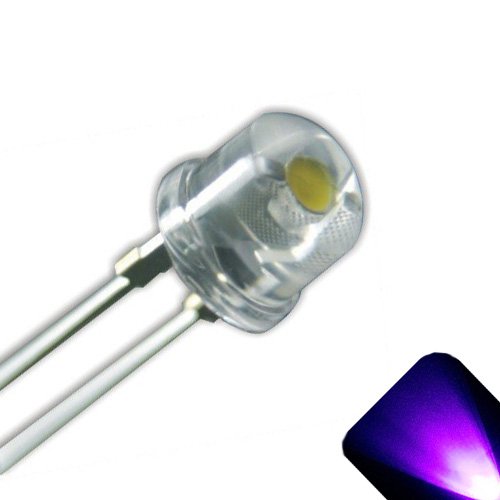 Ultra Bright 5mm Straw Hat Wide Angle UV/Purple LED Lights (1000 Pack) - Perfect for DIY Electronics, Halloween Decorations, and UV Reactive Projects