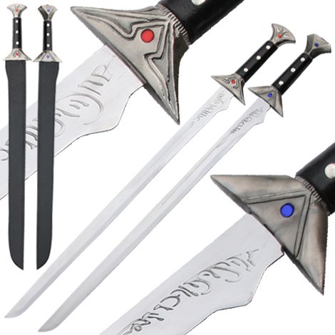 Armory Replicas Icingdeath & Twinkle - Drizzt Do'Urden Dual Swords from Forgotten Realms | Fantasy Video Game Collectible Weapon for Cosplay, Display & D&D Roleplaying