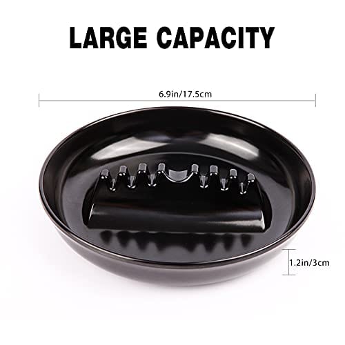 BESUPERT Premium Plastic Ashtray & Trash Can Set - 3 Pack Round Black Large Size for Indoor & Outdoor Use - Perfect for Home, Office, Patio, Restaurant, Bar & Hotel Smoking Areas