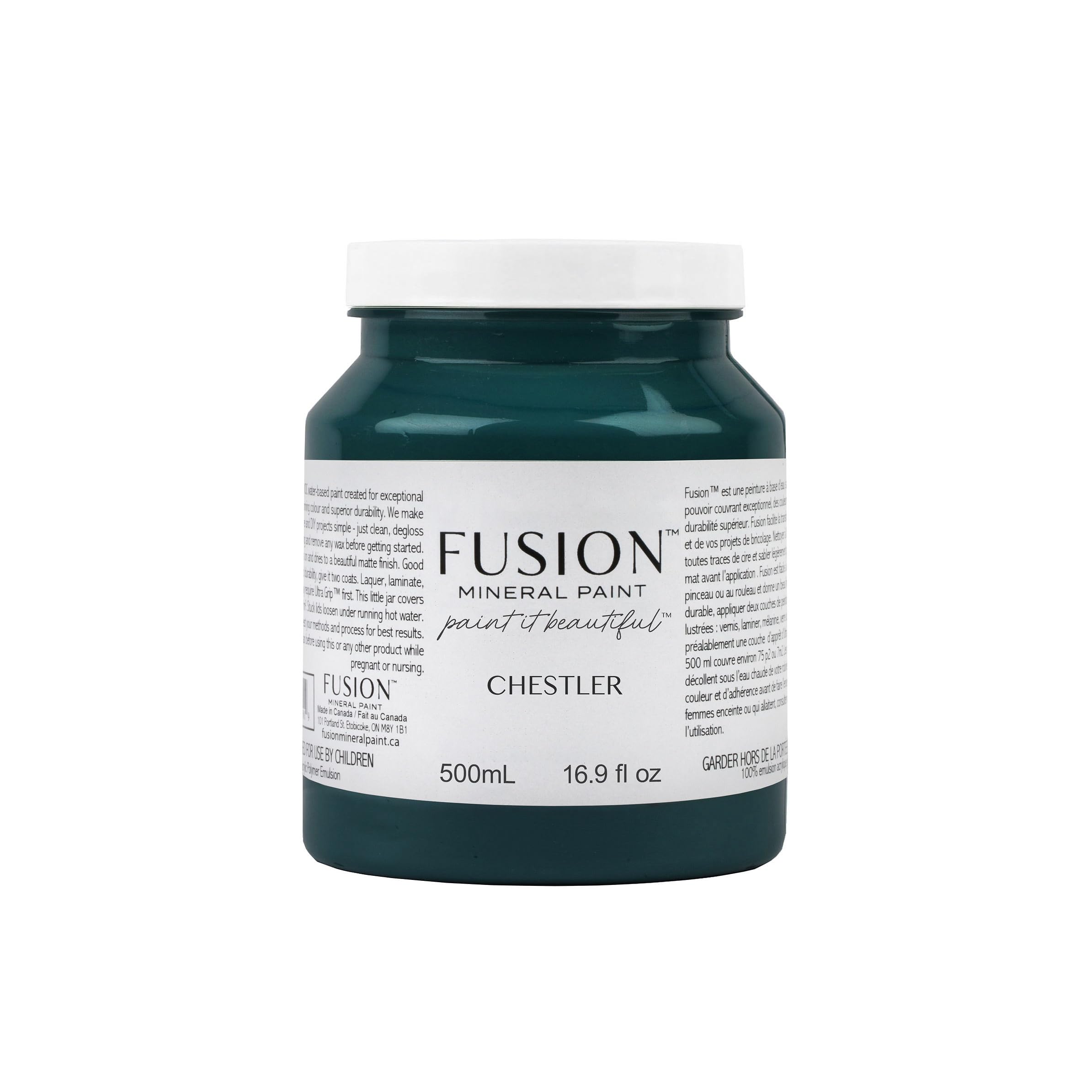 Fusion Mineral Paint - 500ml Chestler Color - Premium Chalk-Based Paint for Furniture & Home Decor - Perfect for DIY Projects, Cabinets, and Wood Refinishing