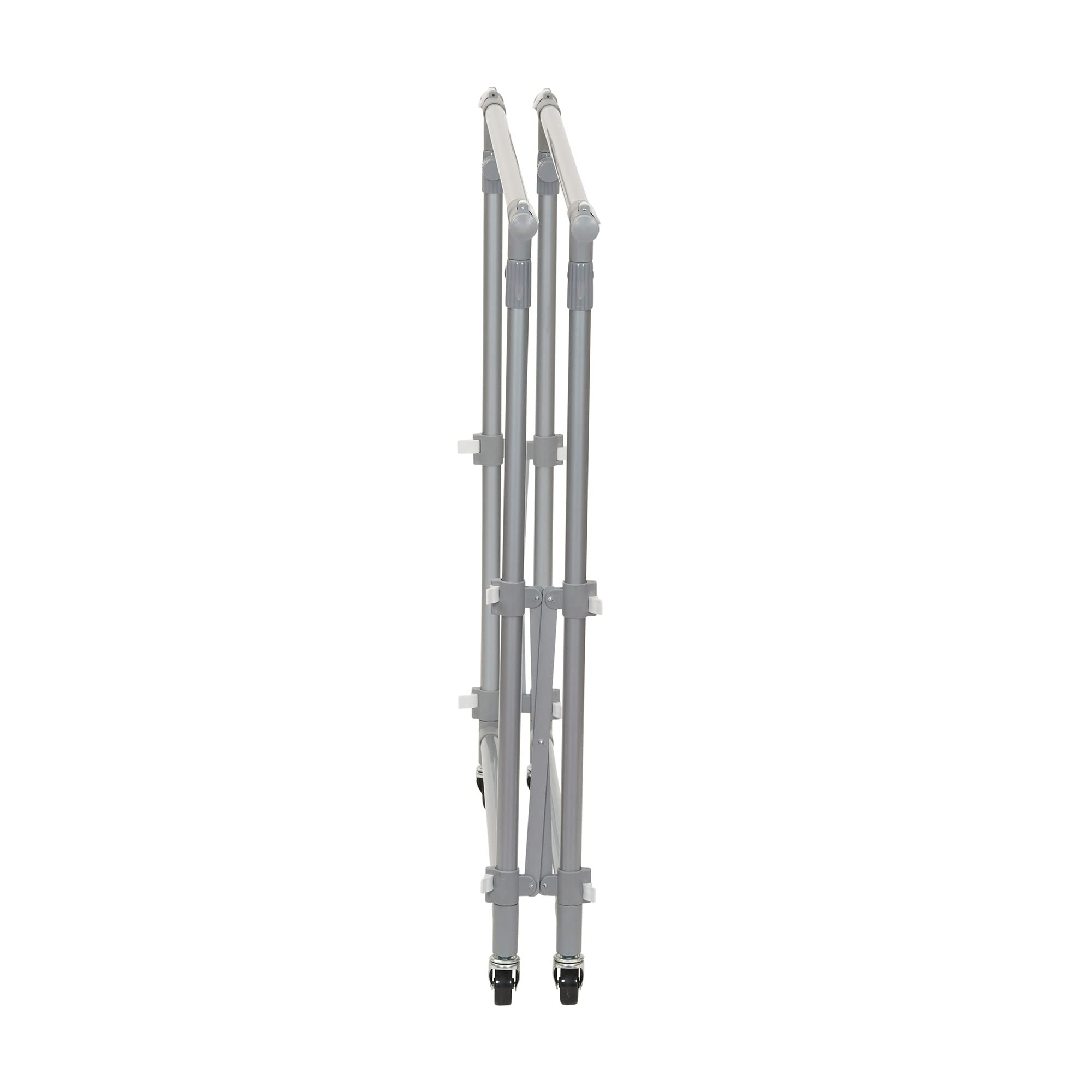 Premium Folding Double Garment Rack with Wheels - Heavy Duty Clothes Drying Rack for Laundry Room, Bedroom & Closet Organization | Space Saving Silver Garment Stand for Hanging Clothes, Towels & Coats (Ideal for Apartments, Dorms & Small Spaces)
