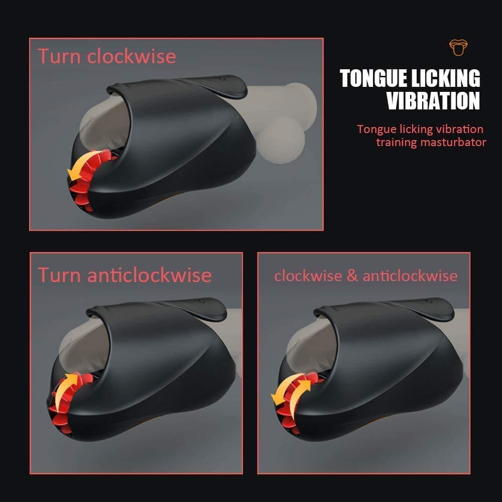 Btrice Electric Male Masturbator with 5 Tongue Modes - Automatic Vibrating Airplane Cup for Enhanced Pleasure | Perfect for Solo Play, Couples Fun & Discreet Personal Use