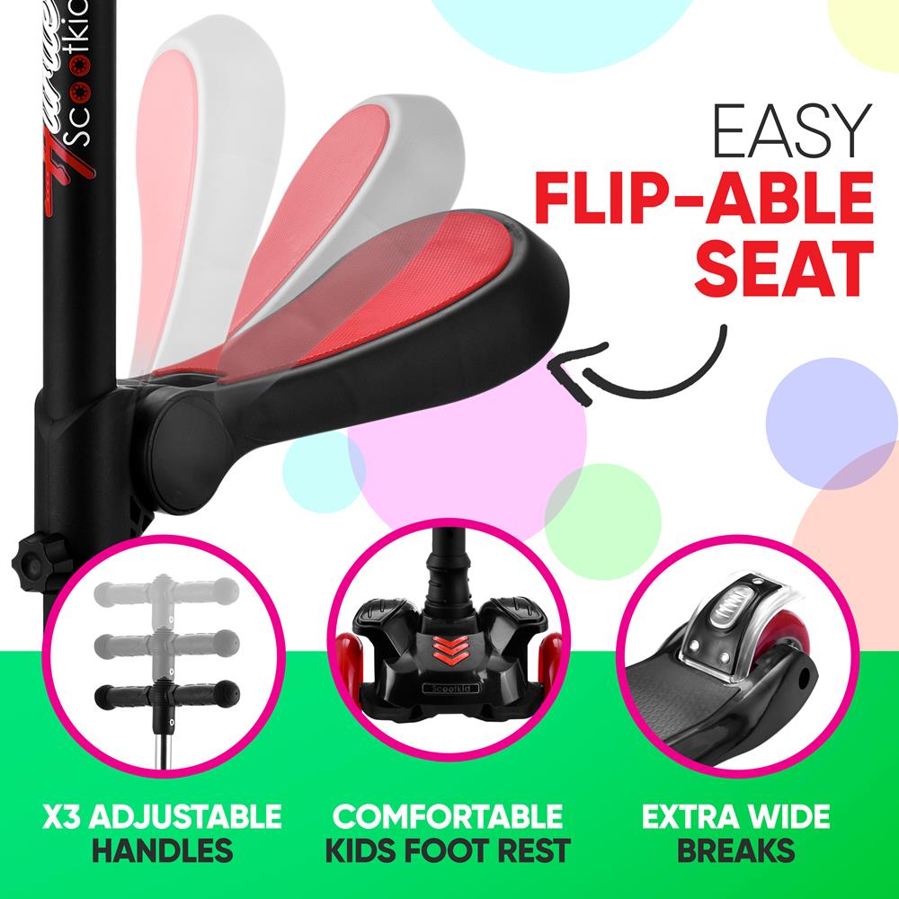 3 Wheel Kids Scooter - Lightweight & Sturdy Kick Scooter for Boys & Girls Ages 3-8 | Adjustable Height, Easy Fold Design | Perfect for Outdoor Play, Park Rides & Neighborhood Adventures