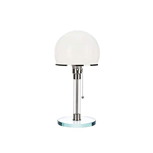 Bauhaus Style Modern Table Lamp - White Glass Shade Desk Light for Bedroom, Living Room & Office Decor (18x38cm) | Minimalist Nightstand Lamp for Reading & Ambient Lighting