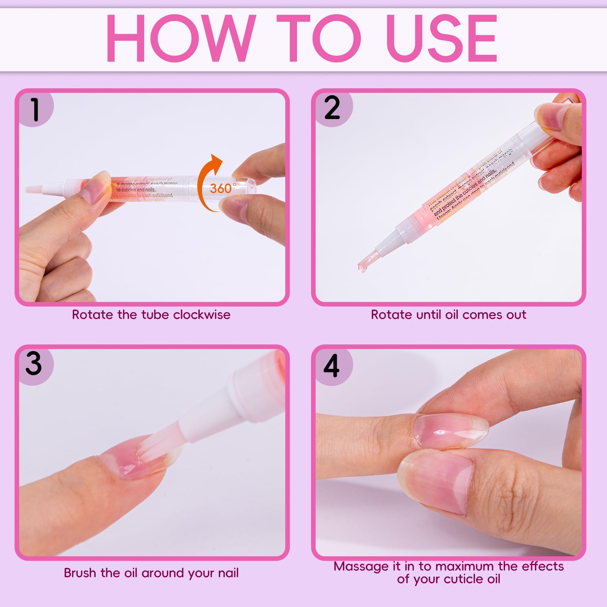 2PCS Cuticle Oil Pen for Nails - Nail Care Oil Pen with Nail File - Moisturizing Cuticle Treatment to Prevent Dryness, Cracking & Hangnails - Deep Nourishment (Lily & Aloe Flavor) - Perfect for At-Home Manicures & Professional Nail Salons