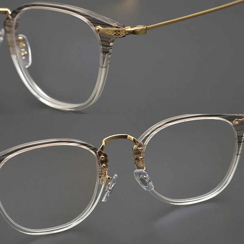 Stylish Black Unisex Full Rim Titanium Acetate Square Eyeglasses 5307 - Perfect for Work, Reading & Fashion