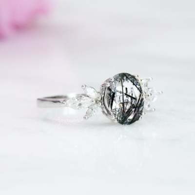 The Enchanted Eva Black Rutilated Quartz Ring: A Tale of Elegance and Mystery