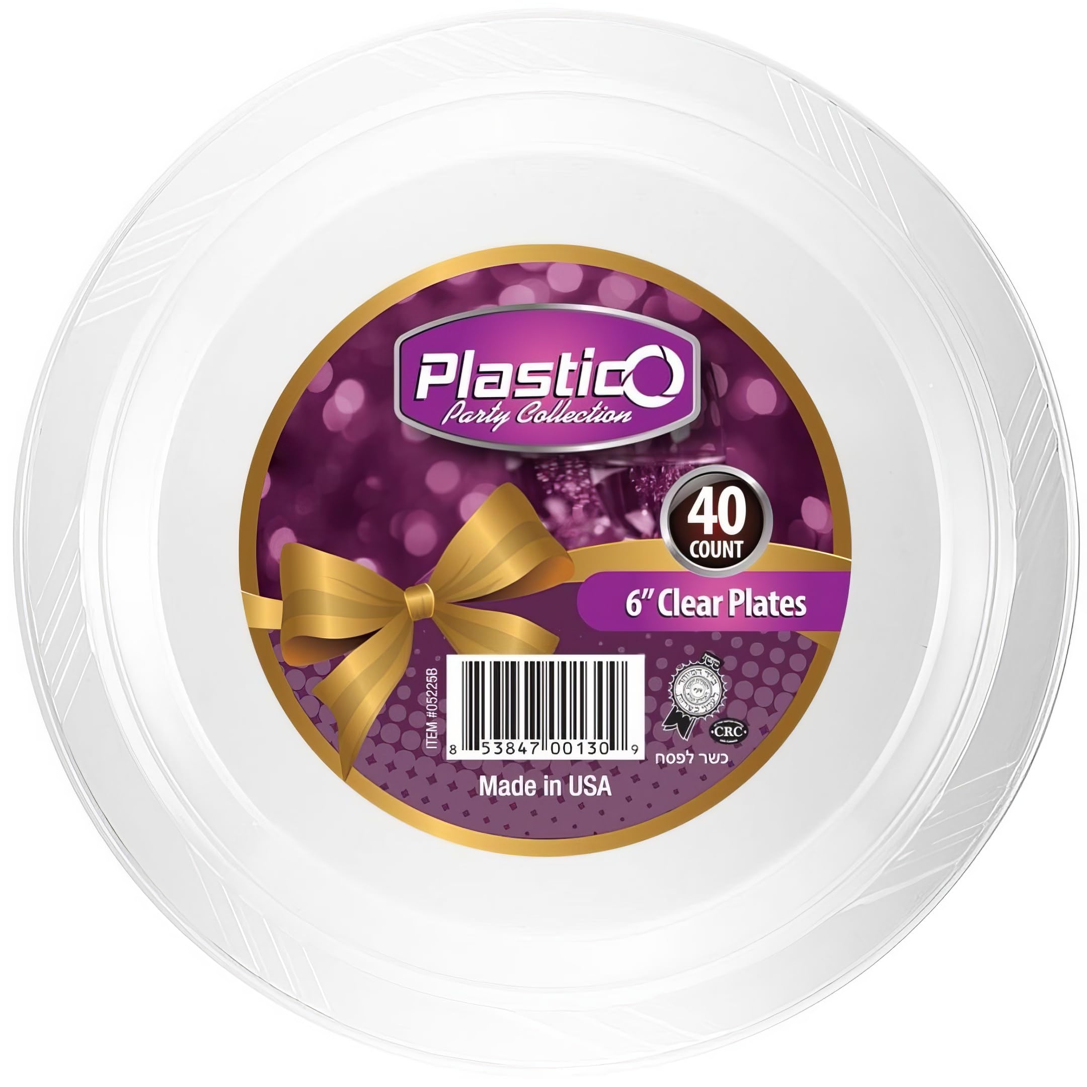 Plastico 6 Inch Clear Plastic Plates - 40 Count Disposable Dinner Plates for Parties, Picnics & Events