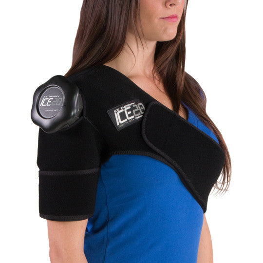 ICE20 Single Shoulder Ice Compression Wrap - Cold Therapy for Shoulder Pain Relief & Injury Recovery - Perfect for Sports, Post-Surgery & Arthritis