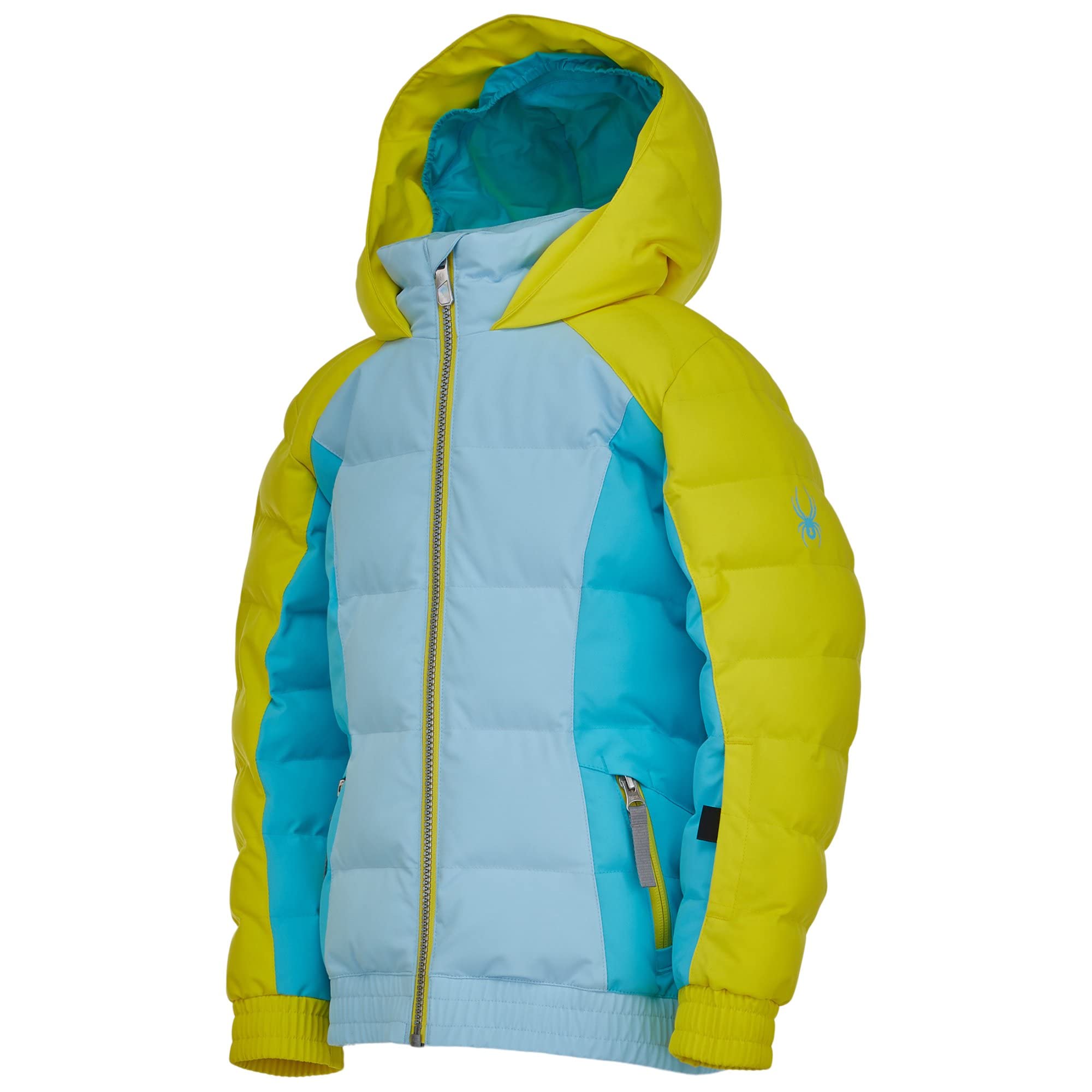 Spyder Girl's Bitsy Atlas Synthetic Down Jacket for Toddler & Little Kids - Lightweight Winter Coat, Water-Resistant, Warm Puffer Jacket in Frost Blue - Perfect for Outdoor Play, Snow Days & Cold Weather Activities